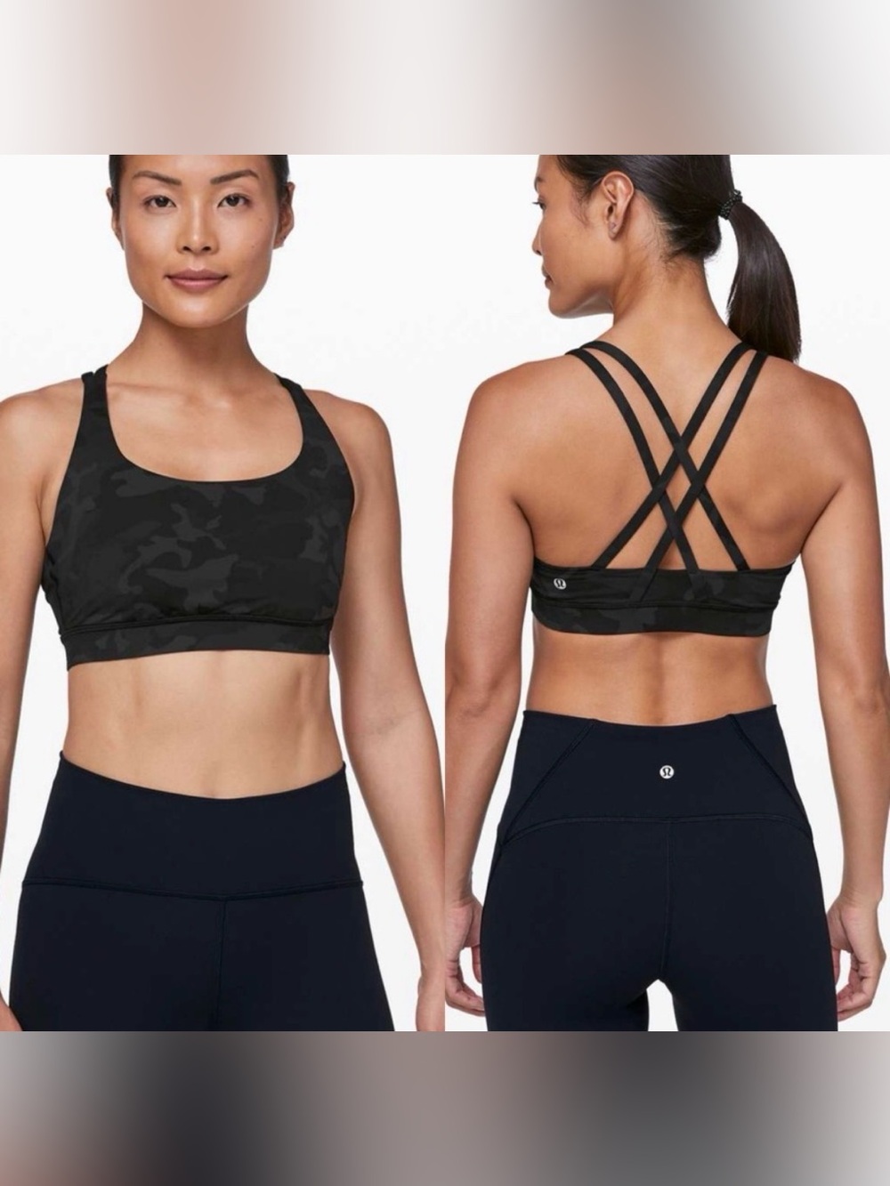 Lululemon Energy Bra Incognito Camo Multi Grey - Size 6